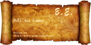 Bóka Emma névjegykártya